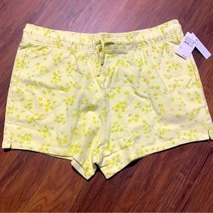 ABOUND Women’s Moxie Floral Green/Yellow Fleece Shorts size 1X NWT